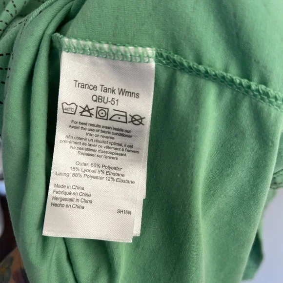 Rab Trance Tank Green Purple Geometric Womens Size 10 Athleisure Workout Preppy - Picture 4 of 10